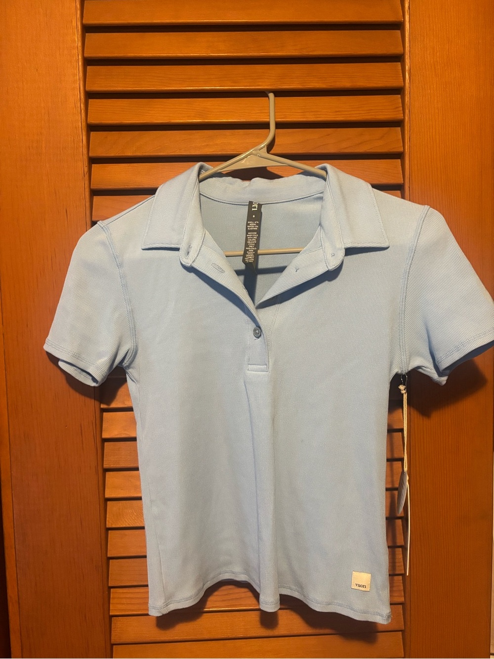 Vuori Light Blue Polo Crop Top - Picture 2 of 4